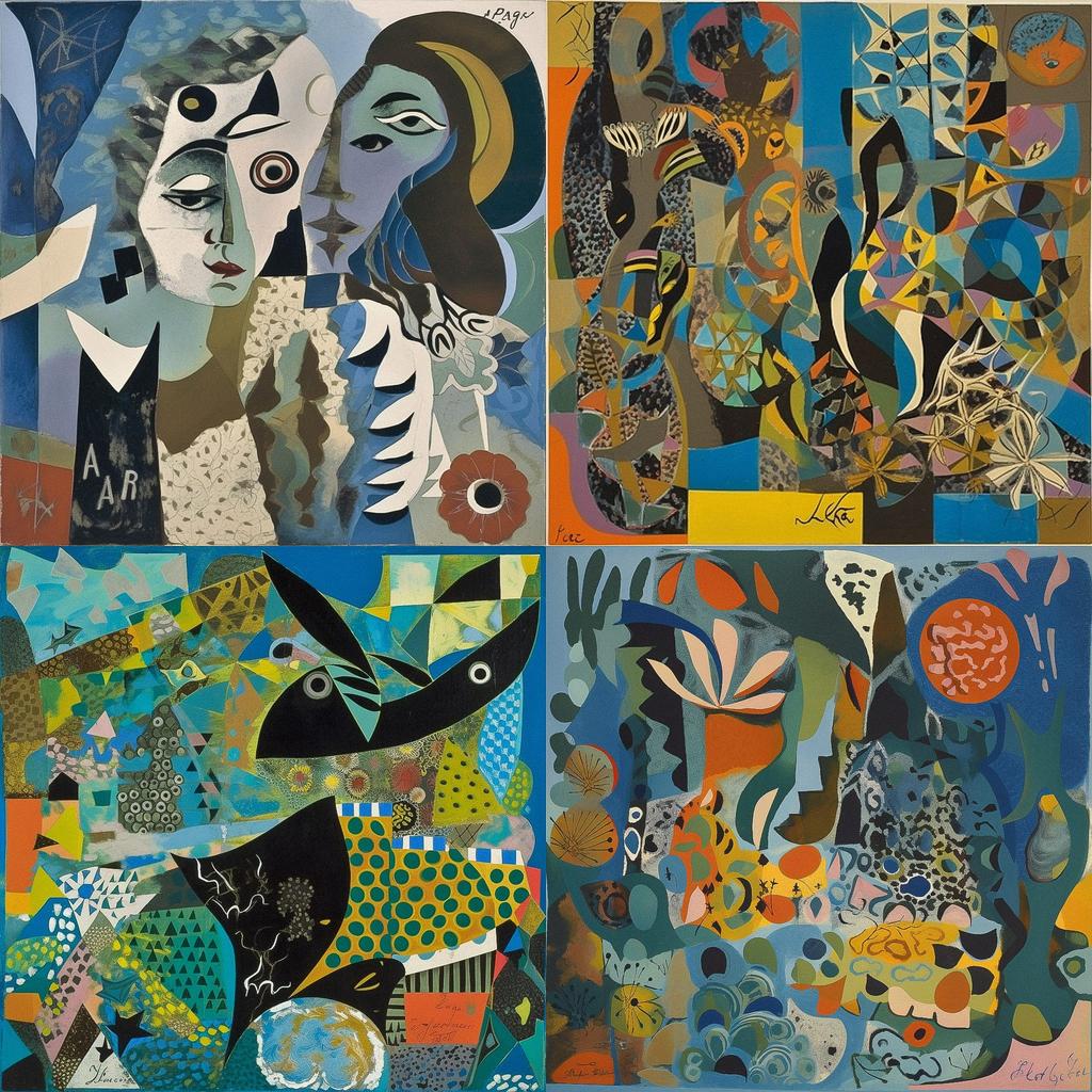 Eileen Agar style, Midjourney V5, render 1 of 4
