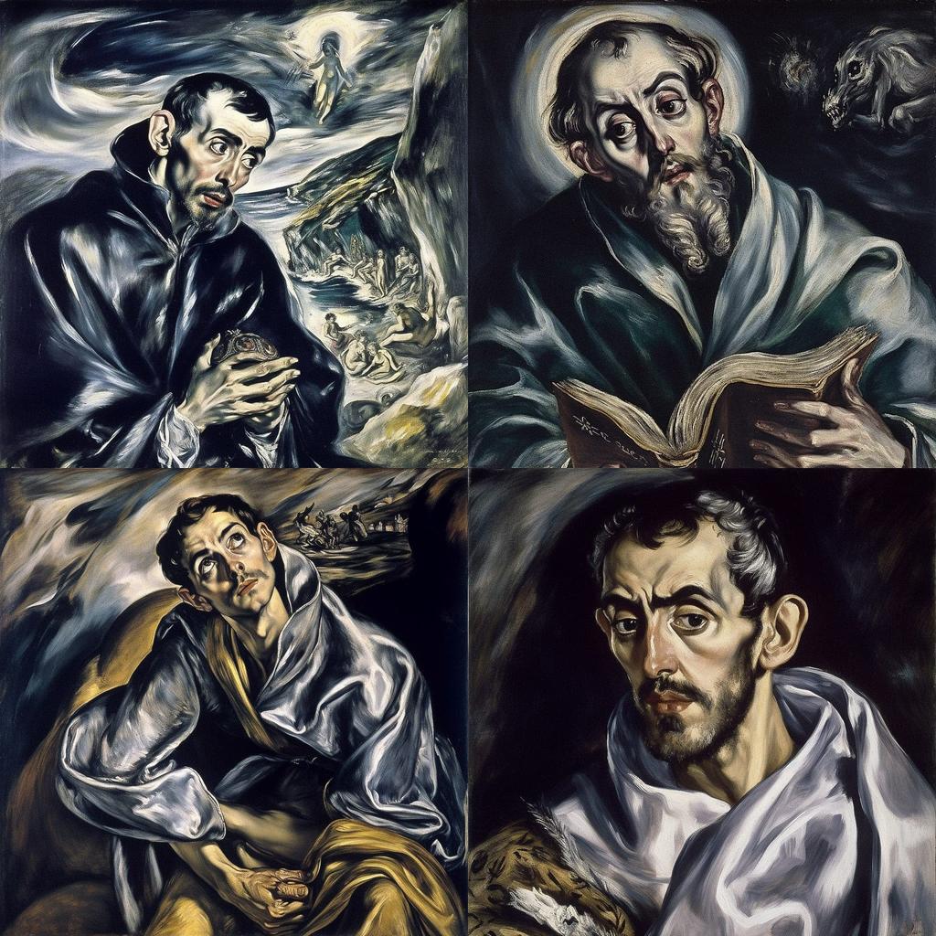 El Greco style, Midjourney V5, render 1 of 4