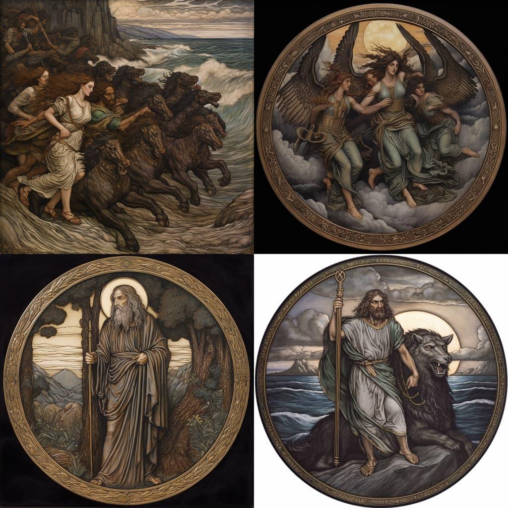 Elihu Vedder style, Midjourney V5, render 1 of 4
