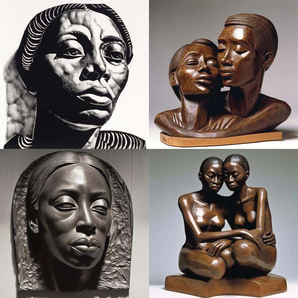 Elizabeth Catlett style, Midjourney V5, render 1 of 4
