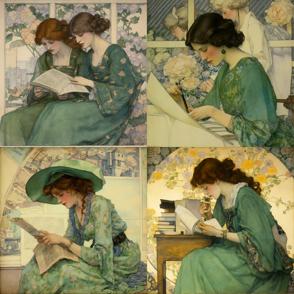 Elizabeth Shippen Green style, Midjourney V5, render 1 of 4