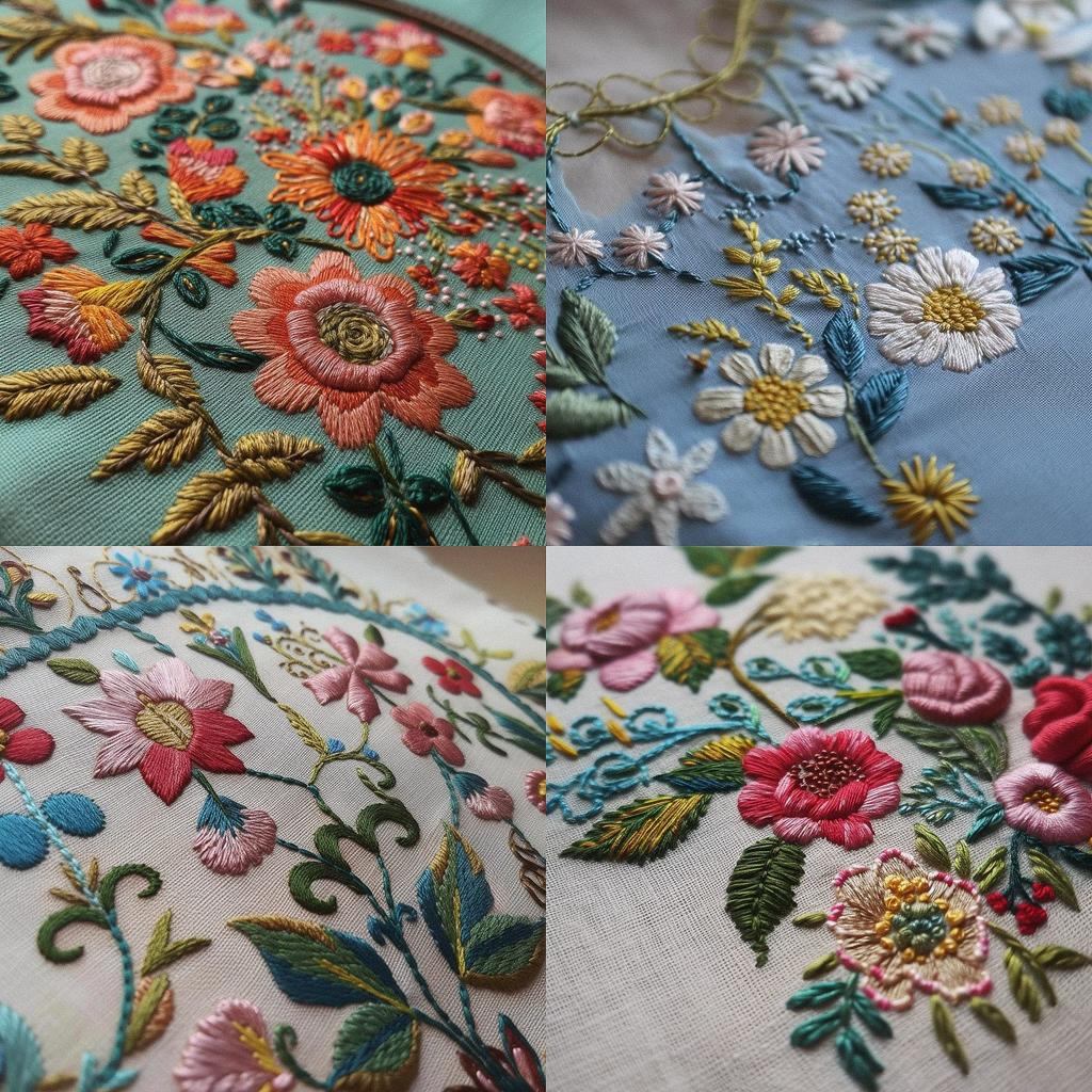Embroidery style, Midjourney V5, render 1 of 4