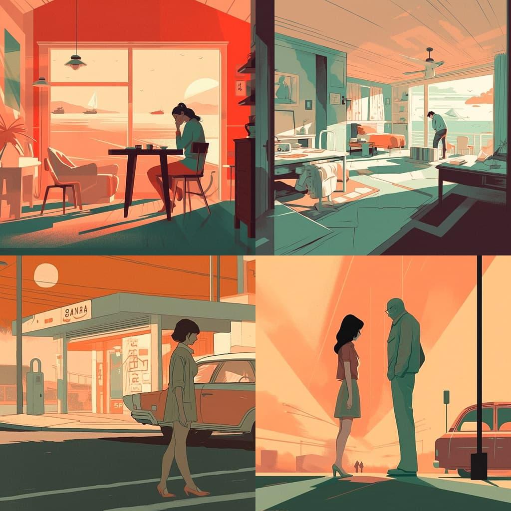 Emiliano Ponzi style, Midjourney V5, render 1 of 4