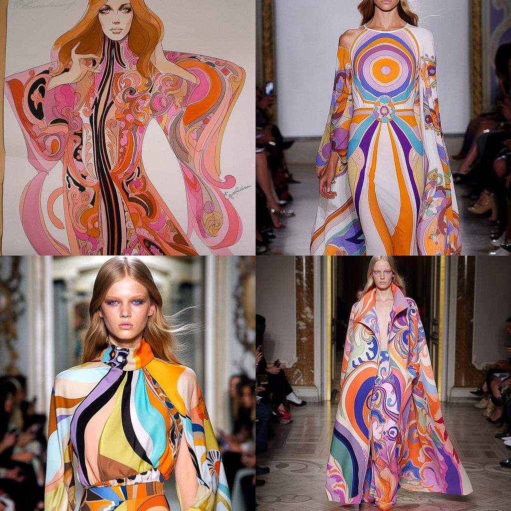 Emilio Pucci style, Midjourney V5, render 1 of 4