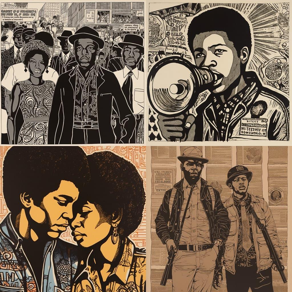 Emory Douglas style, Midjourney V5, render 1 of 4