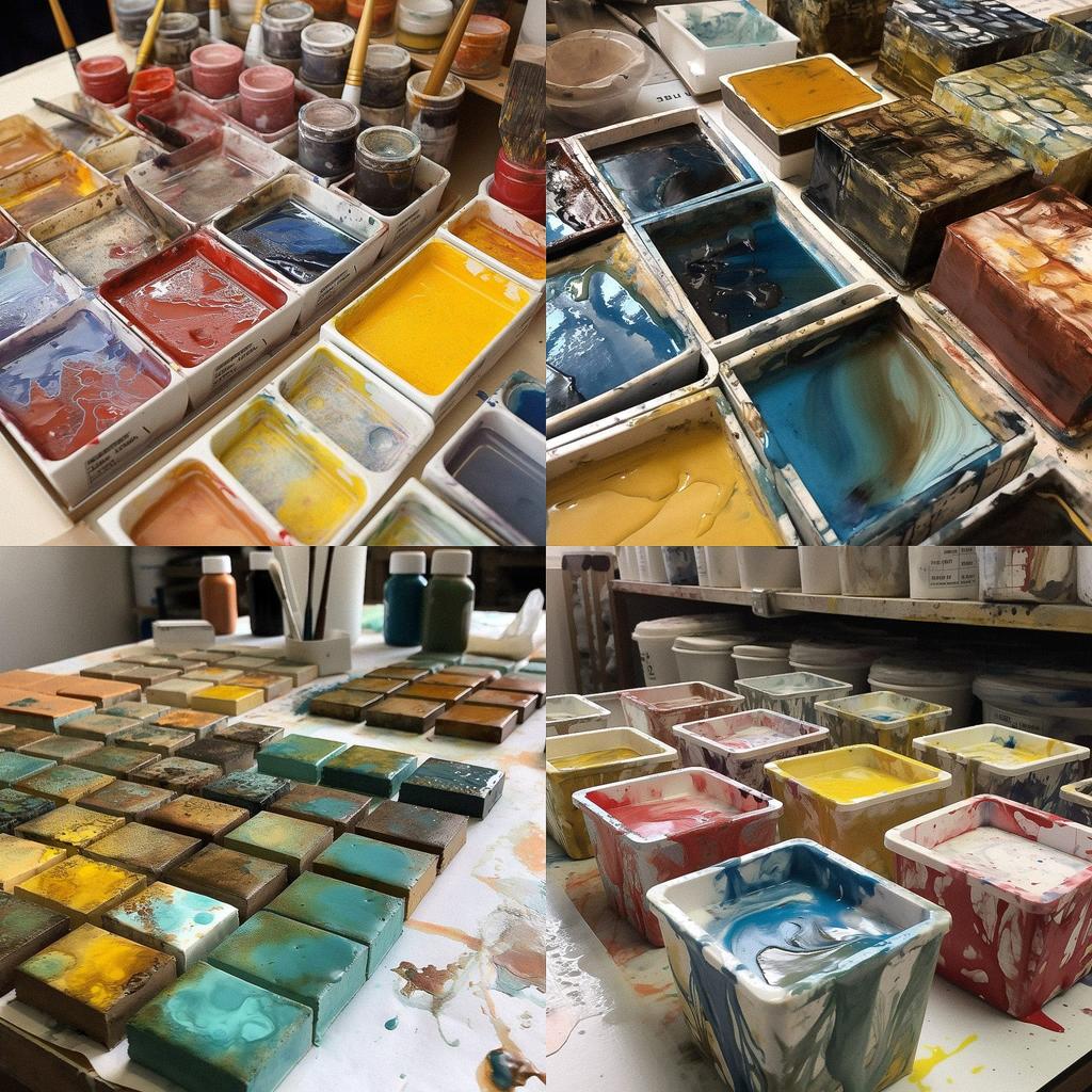 Encaustic paint style, Midjourney V5, render 1 of 4