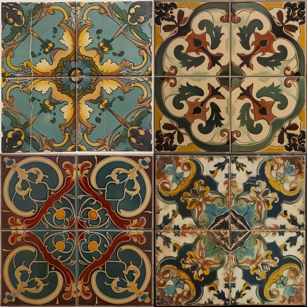Encaustic tile style, Midjourney V5, render 1 of 4