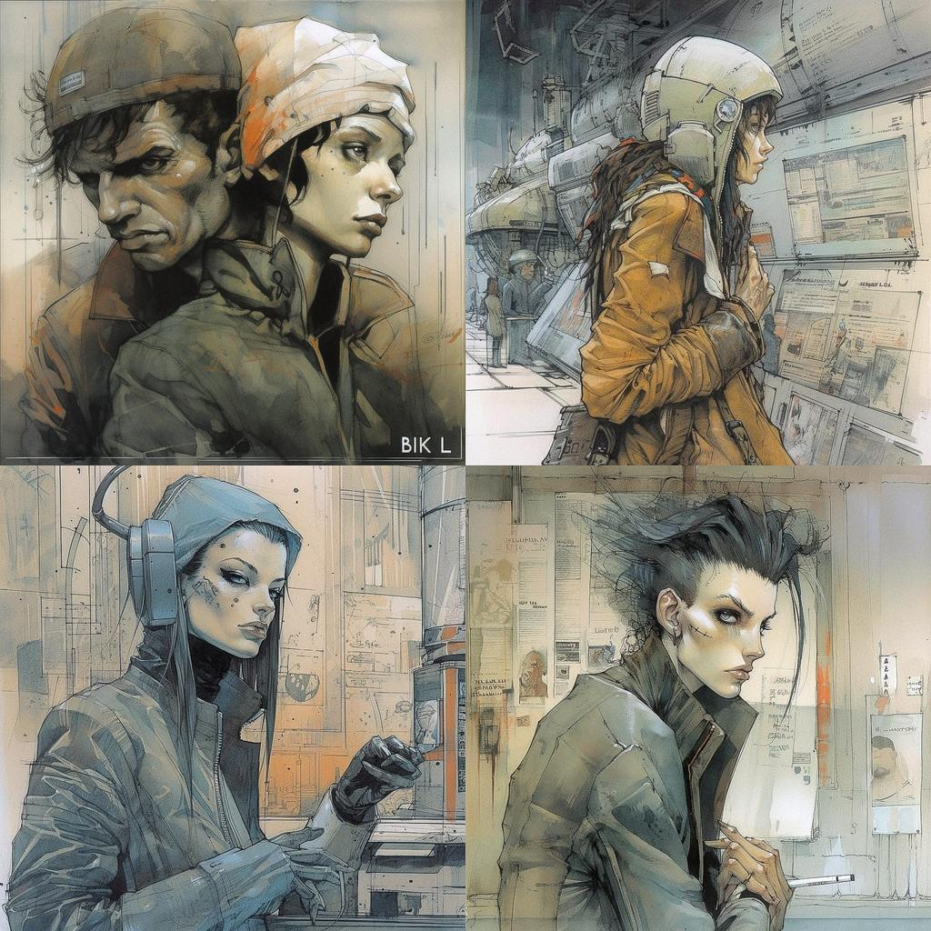 Enki Bilal style, Midjourney V5, render 1 of 4