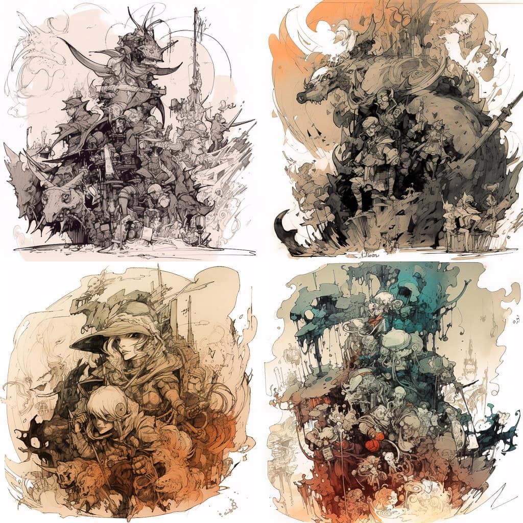 Eric Canete style, Midjourney V5, render 1 of 4