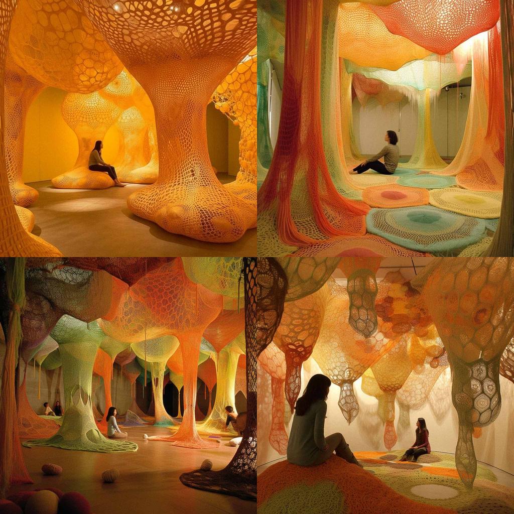 Ernesto Neto style, Midjourney V5, render 1 of 4