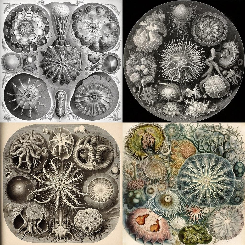 Ernst Haeckel style, Midjourney V5, render 1 of 4