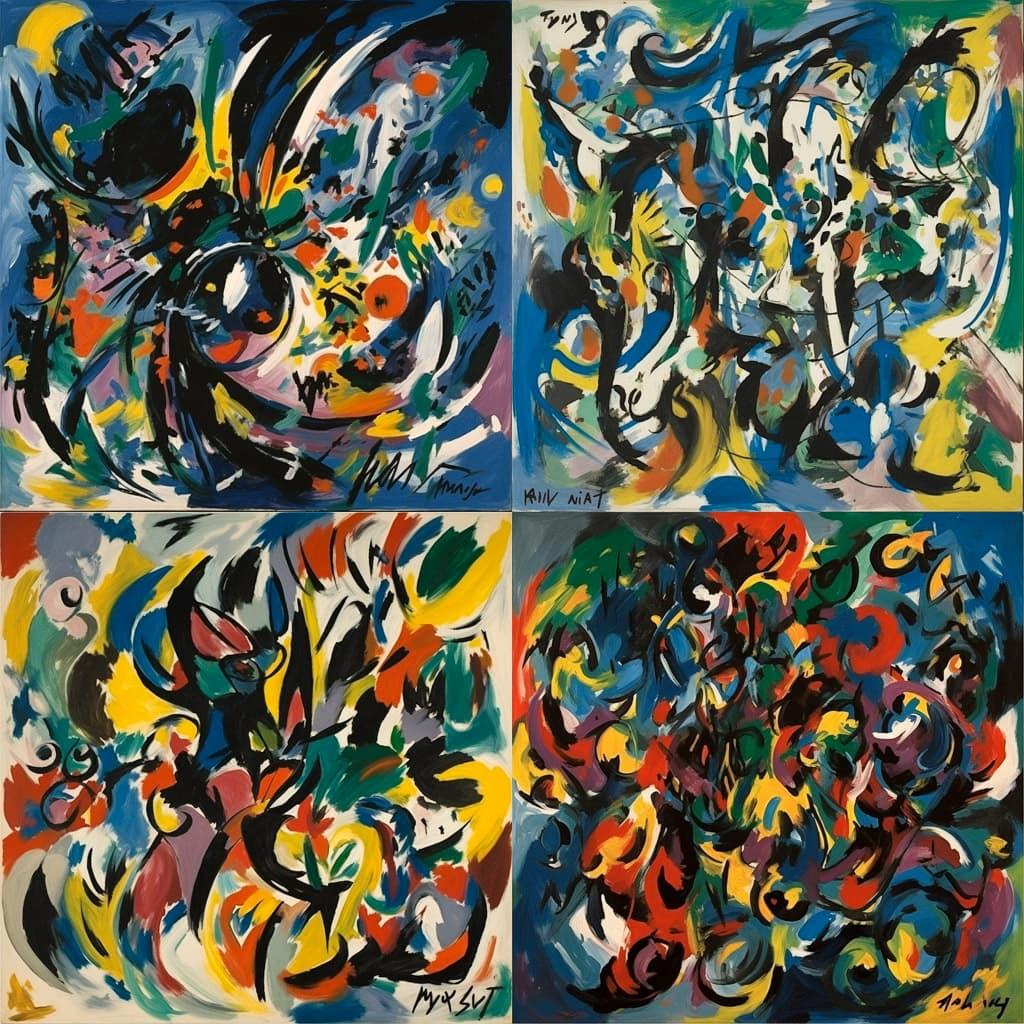 Ernst Wilhelm Nay style, Midjourney V5, render 1 of 4