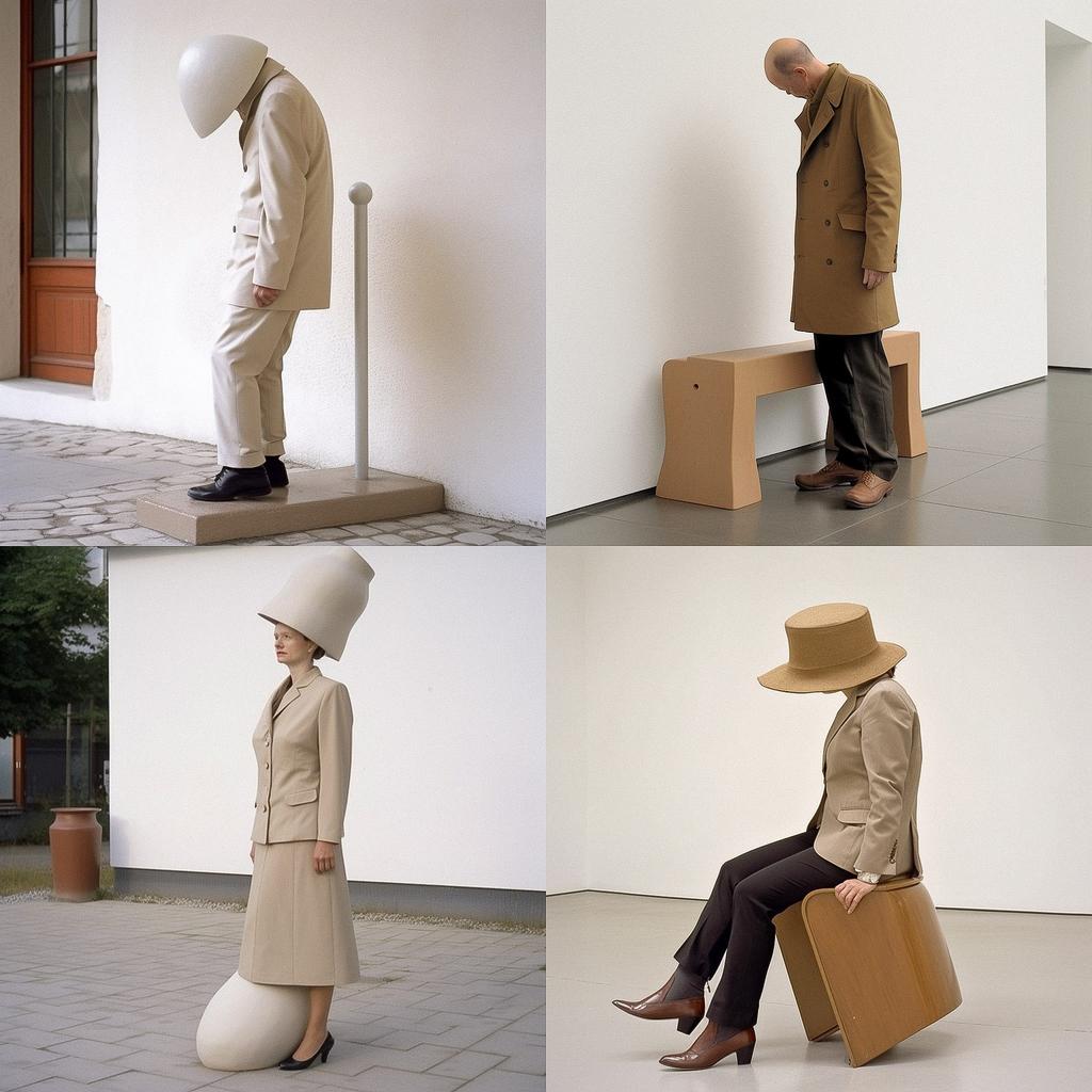 Erwin Wurm style, Midjourney V5, render 1 of 4