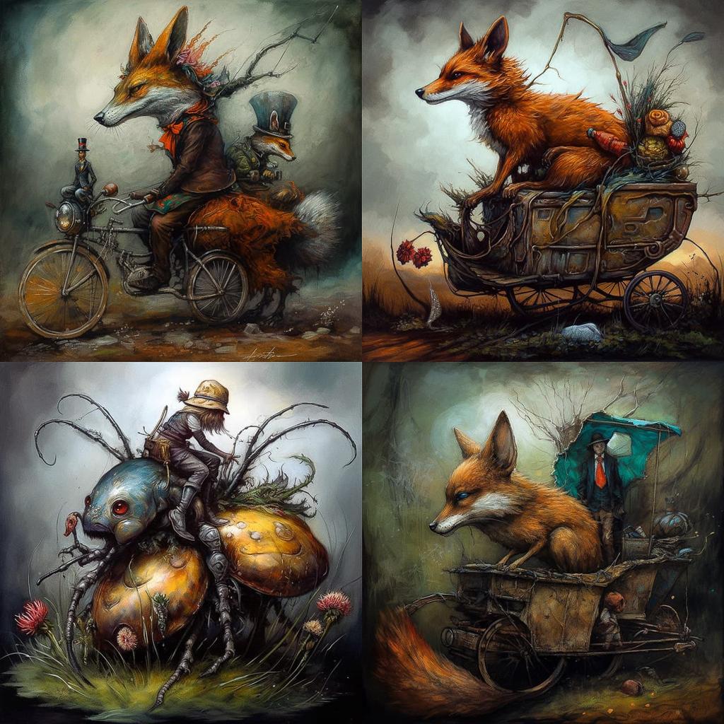 Esao Andrews style, Midjourney V5, render 1 of 4