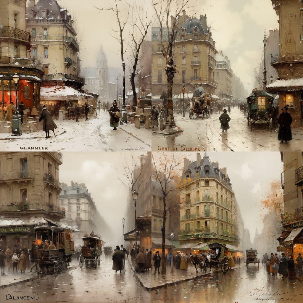 Eugene Galien-Laloue style, Midjourney V5, render 1 of 4
