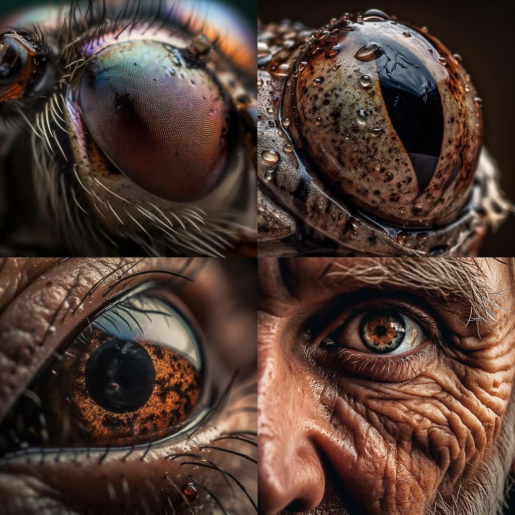 Extreme close-up portrait style, Midjourney V5, render 1 of 4
