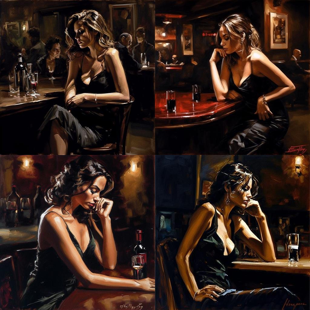 Fabian Perez style, Midjourney V5, render 1 of 4