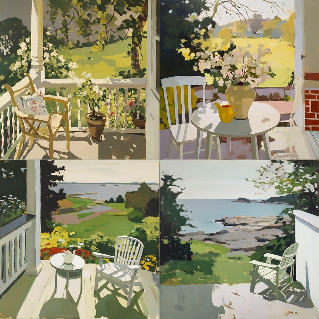 Fairfield Porter style, Midjourney V5, render 1 of 4