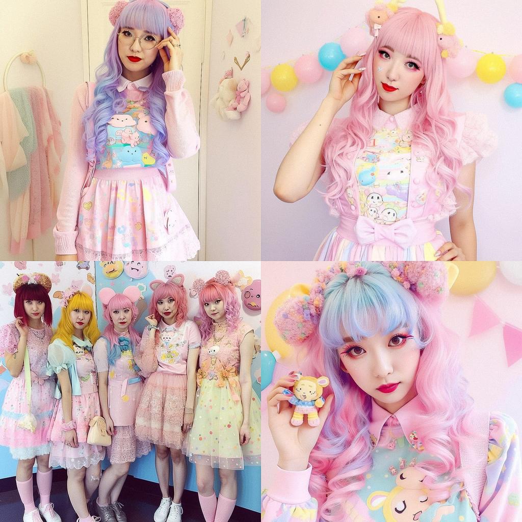 Fairy Kei fashion style, Midjourney V5, render 1 of 4