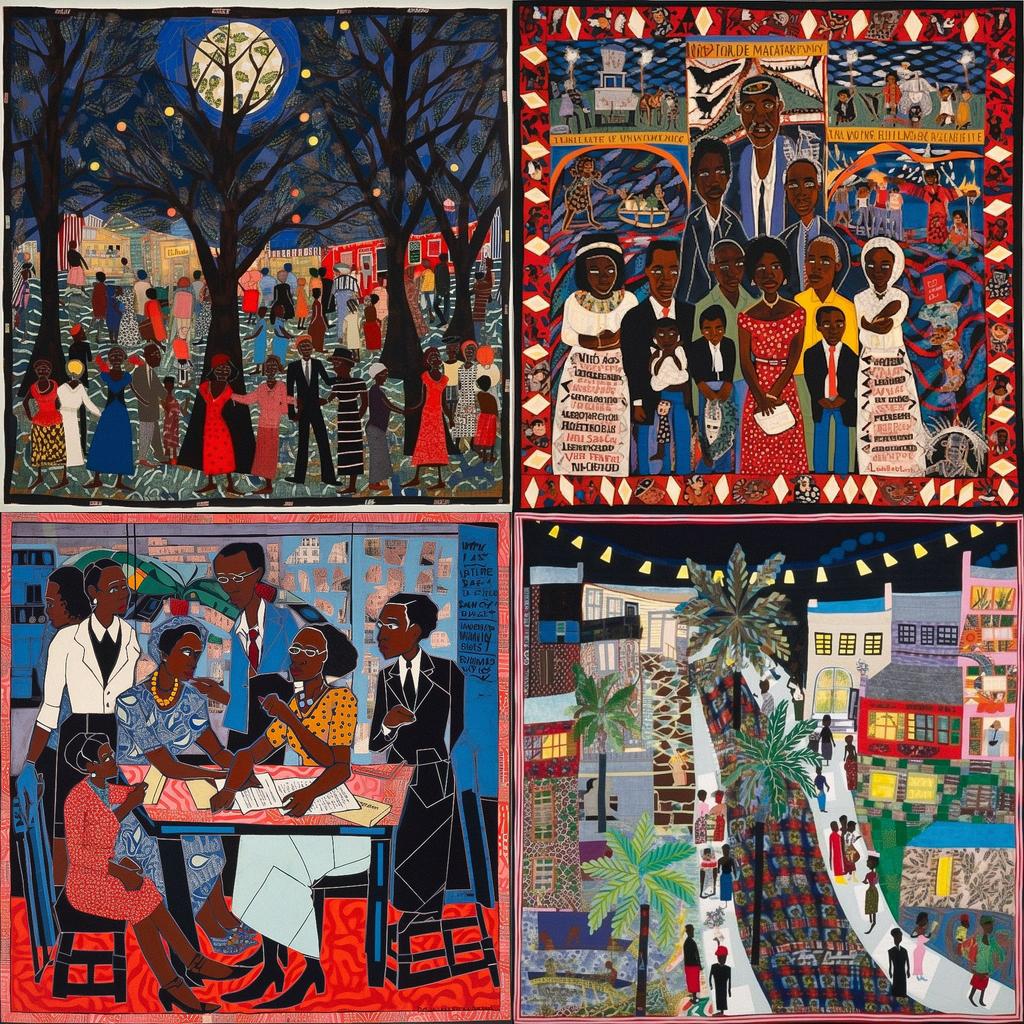 Faith Ringgold style, Midjourney V5, render 1 of 4
