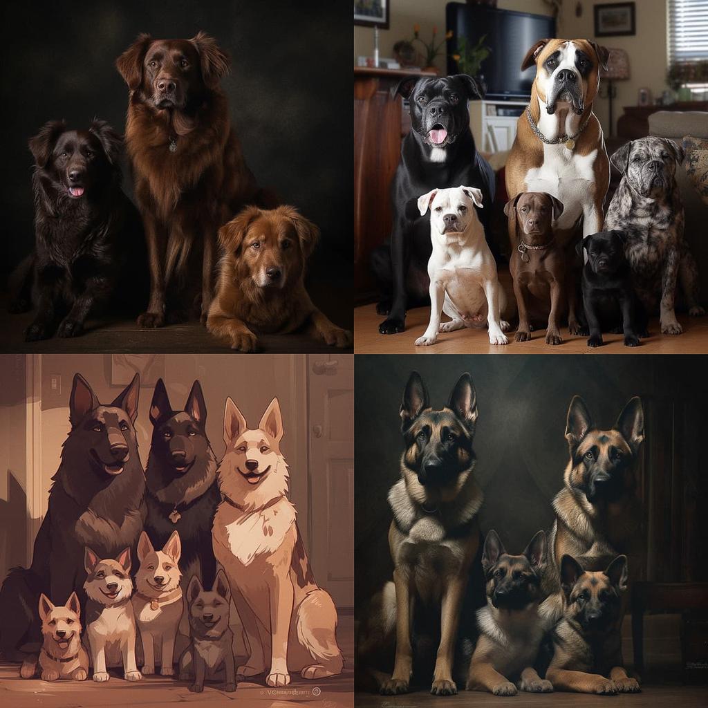 Family portrait style, Midjourney V5, render 1 of 4