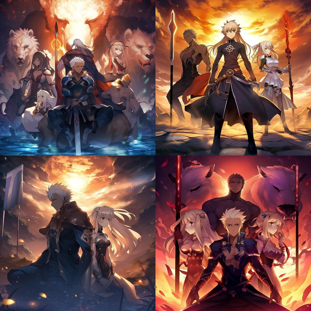 Fate style, Midjourney V5, render 1 of 4