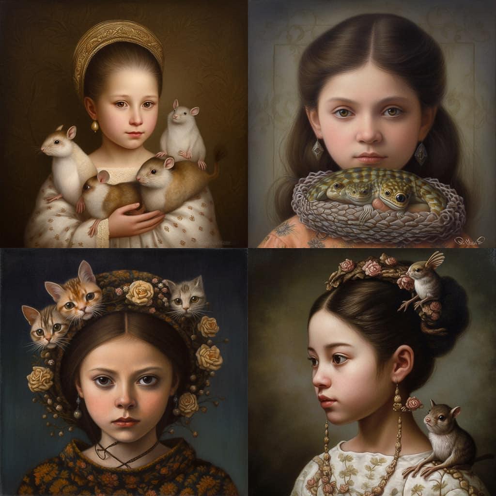 Fatima Ronquillo style, Midjourney V5, render 1 of 4