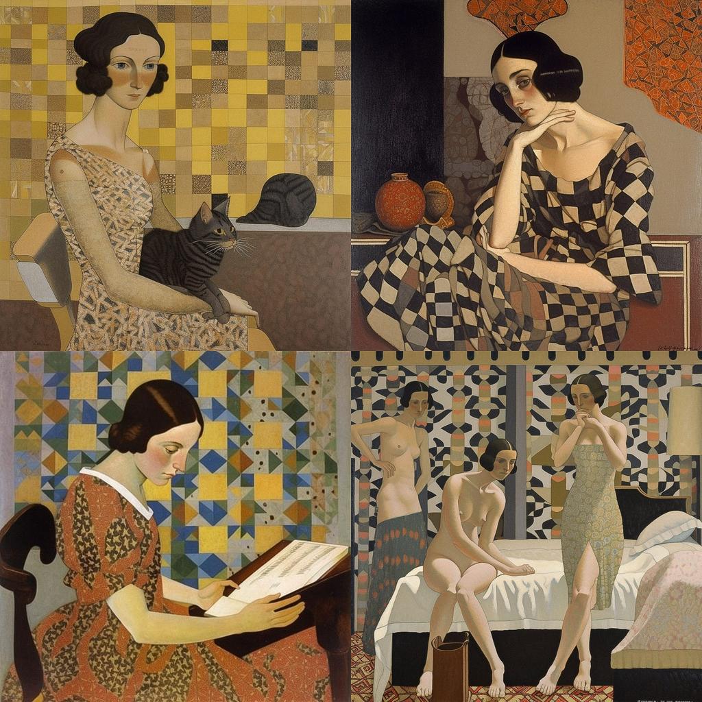 Felice Casorati style, Midjourney V5, render 1 of 4
