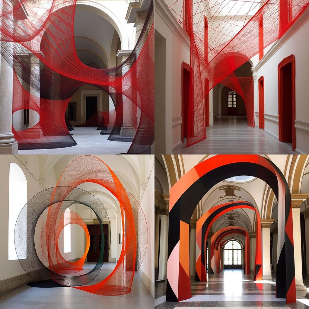Felice Varini style, Midjourney V5, render 1 of 4