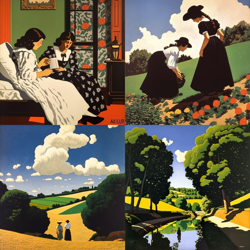 Felix Vallotton style, Midjourney V5, render 1 of 4