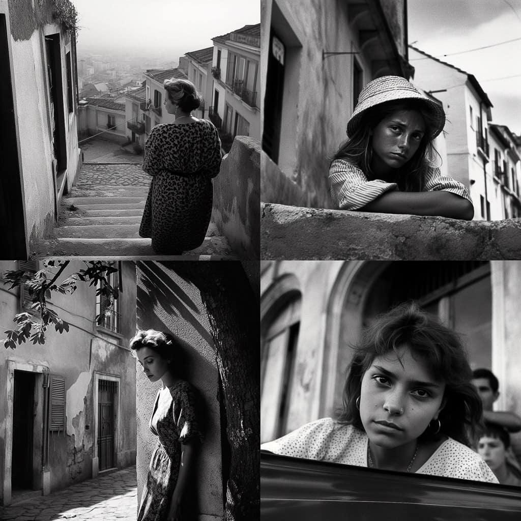 Ferdinando Scianna style, Midjourney V5, render 1 of 4