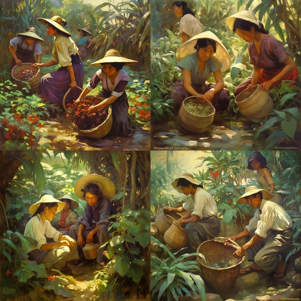 Fernando Amorsolo style, Midjourney V5, render 1 of 4