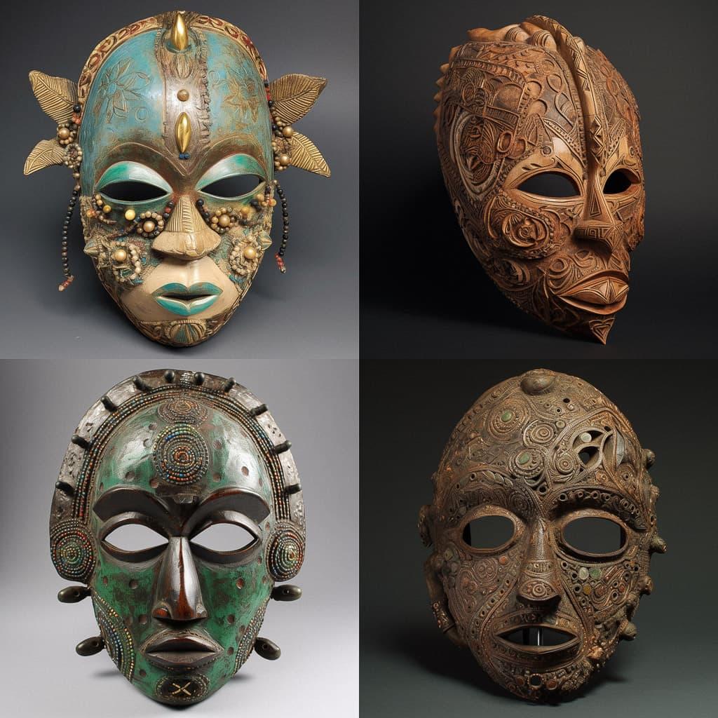 Festima mask style, Midjourney V5, render 1 of 4