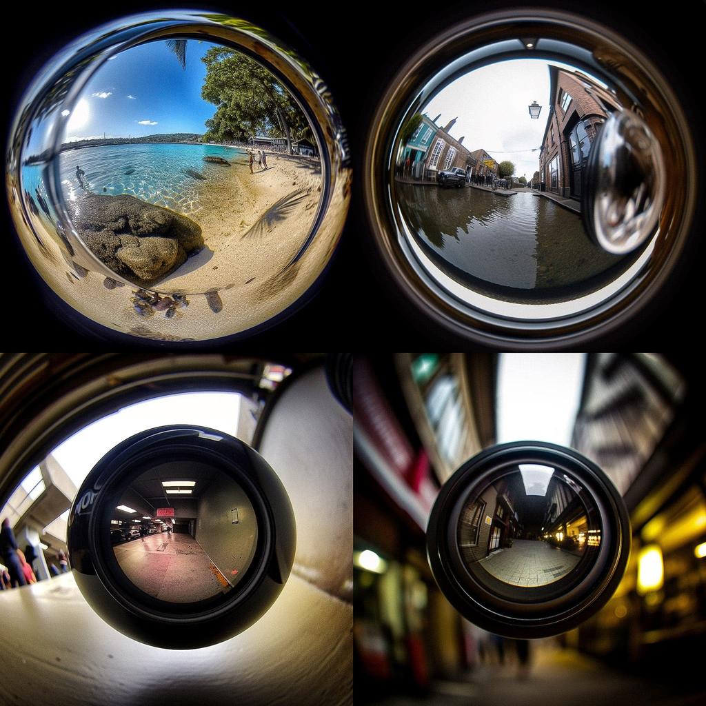 Fisheye lens style, Midjourney V5, render 1 of 4
