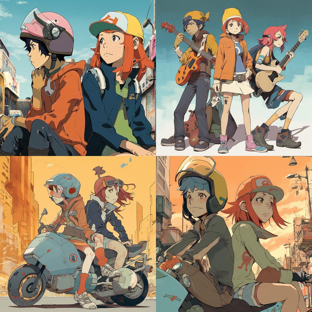 FLCL style, Midjourney V5, render 1 of 4