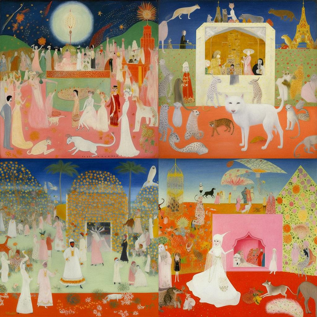 Florine Stettheimer style, Midjourney V5, render 1 of 4