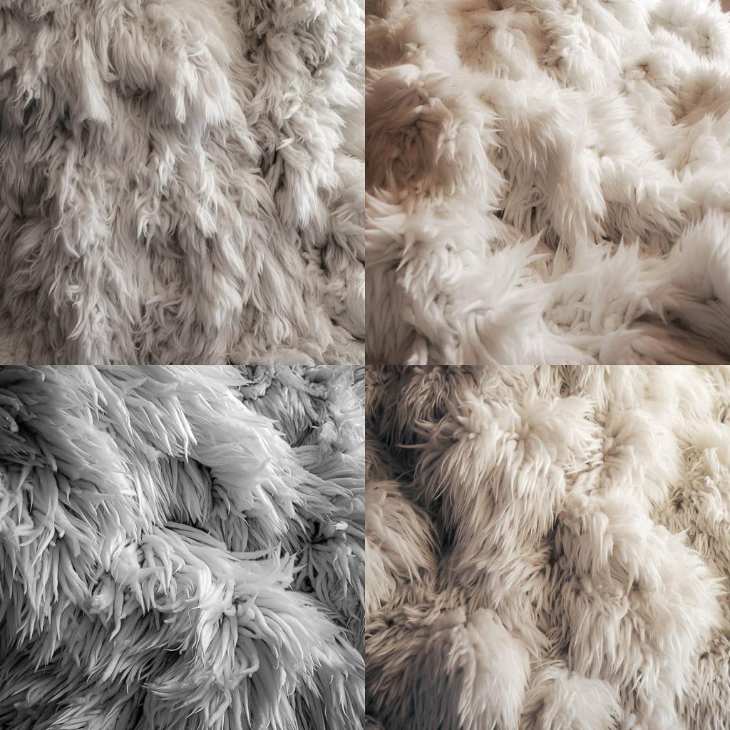 Fluffy texture style, Midjourney V5, render 1 of 4