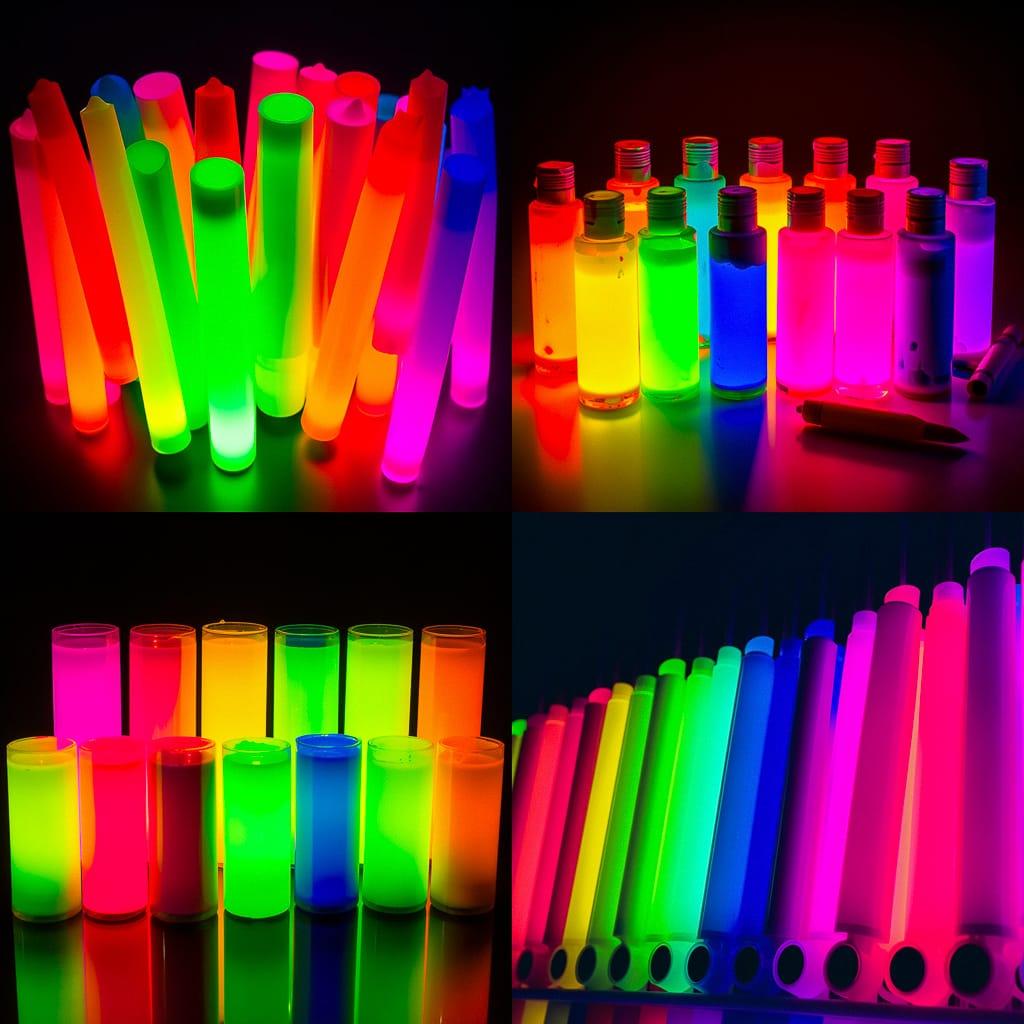 Fluorescent colors style, Midjourney V5, render 1 of 4