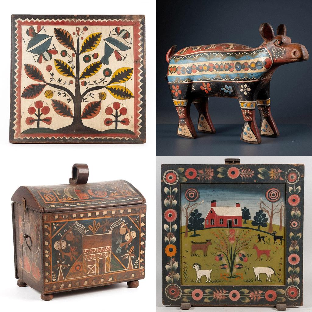 Folk art style, Midjourney V5, render 1 of 4