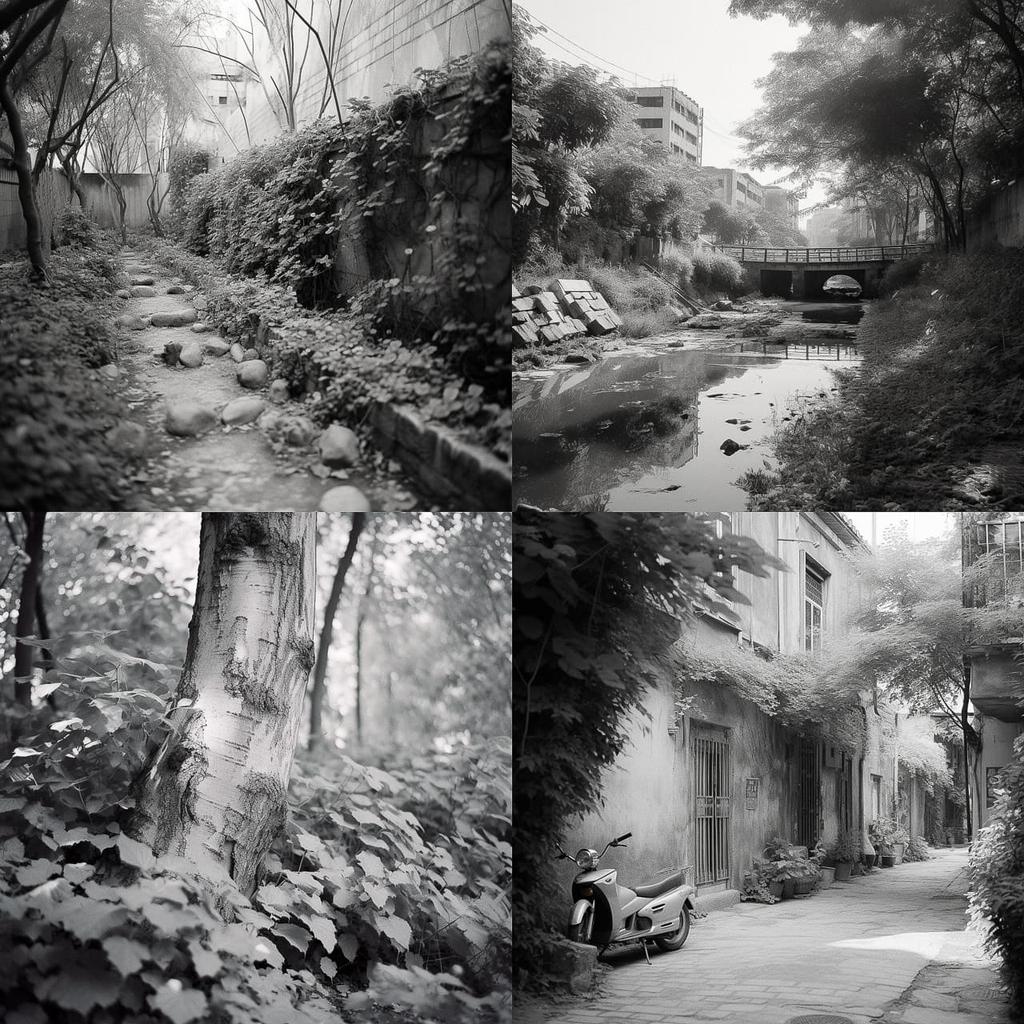 Fomapan 400 style, Midjourney V5, render 1 of 4