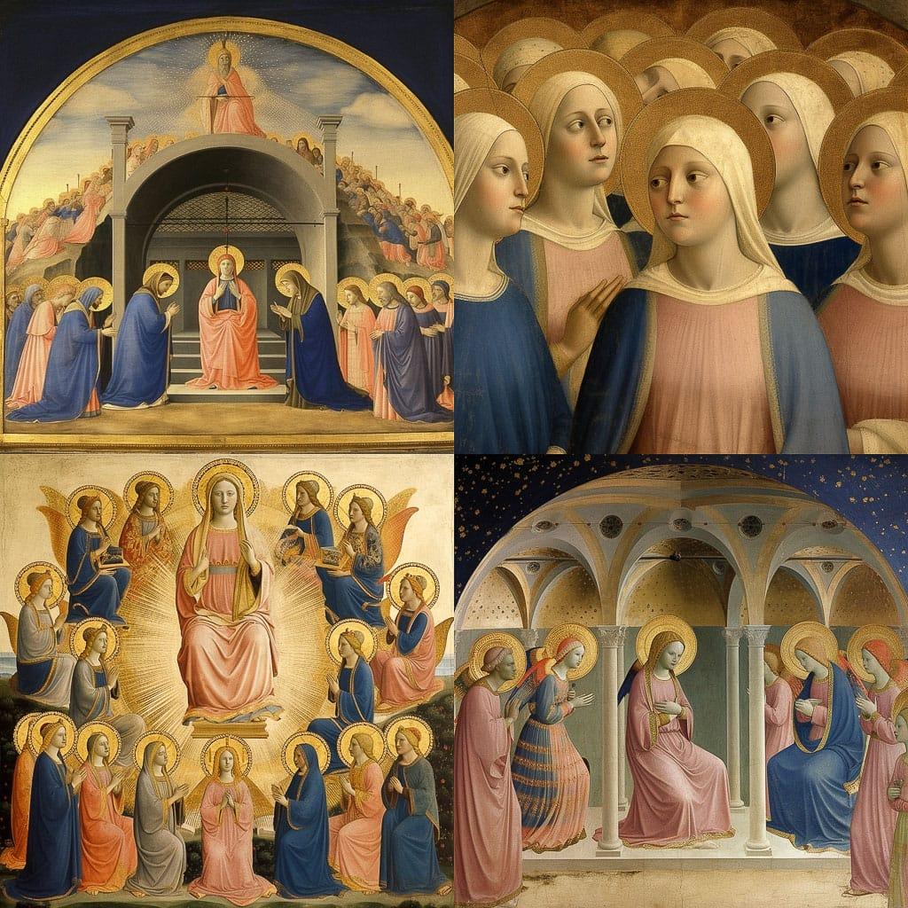 Fra Angelico style, Midjourney V5, render 1 of 4