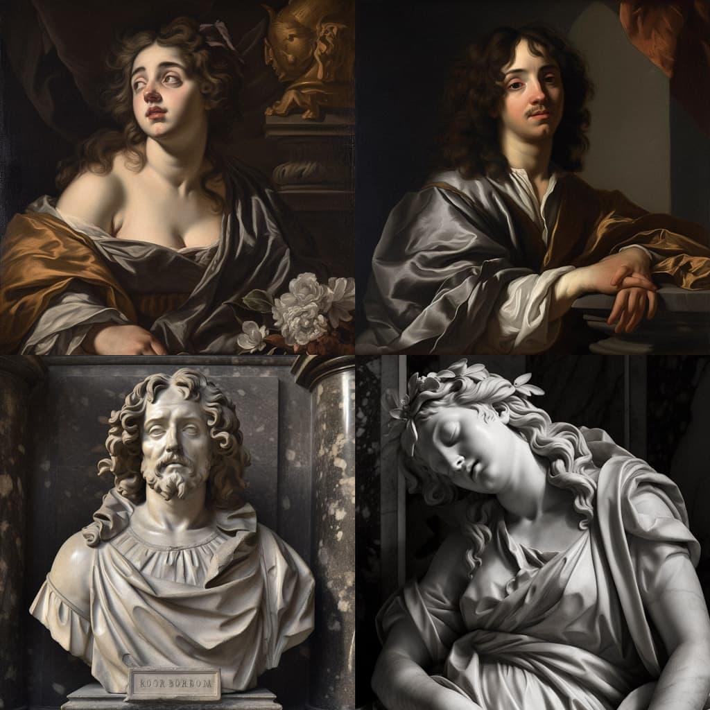 Francesco Borromini style, Midjourney V5, render 1 of 4