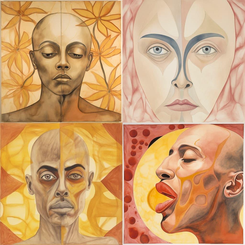 Francesco Clemente style, Midjourney V5, render 1 of 4
