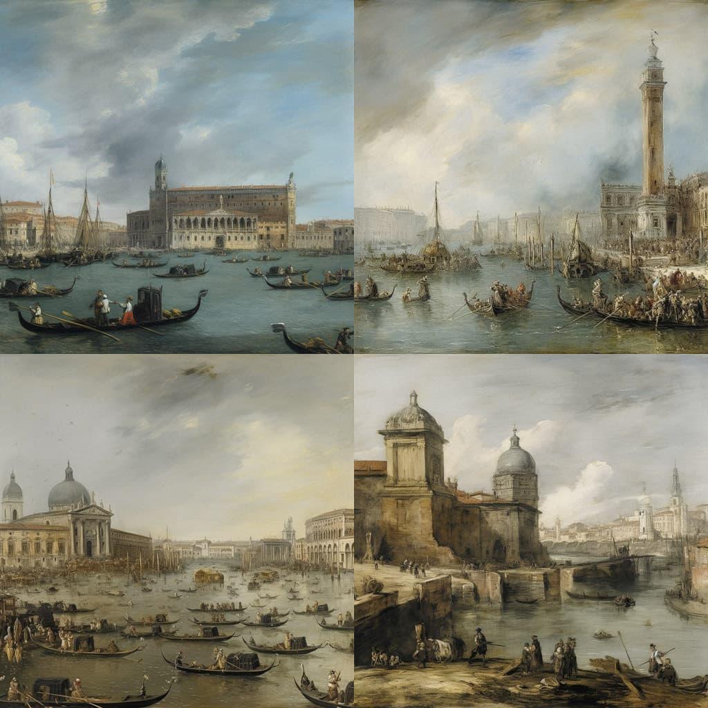 Francesco Guardi style, Midjourney V5, render 1 of 4