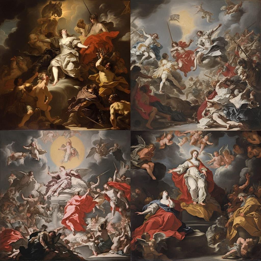 Francesco Solimena style, Midjourney V5, render 1 of 4