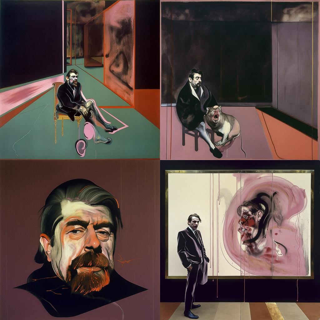 Francis Bacon style, Midjourney V5, render 1 of 4
