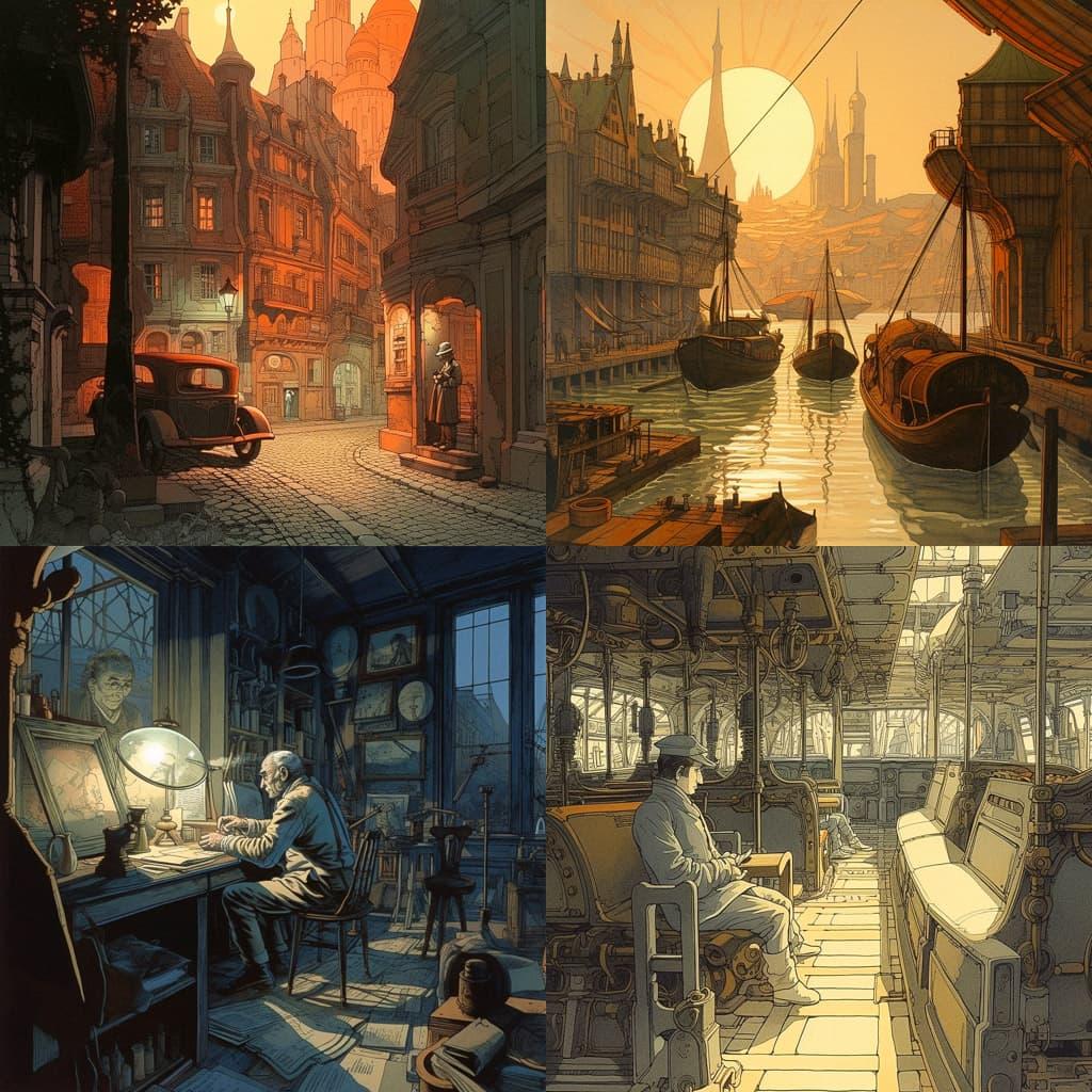 Francois Schuiten style, Midjourney V5, render 1 of 4