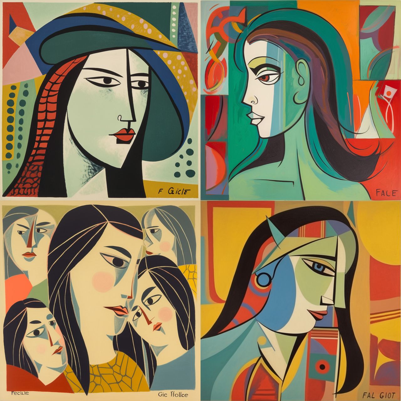 Francoise Gilot style, Midjourney V5, render 1 of 4