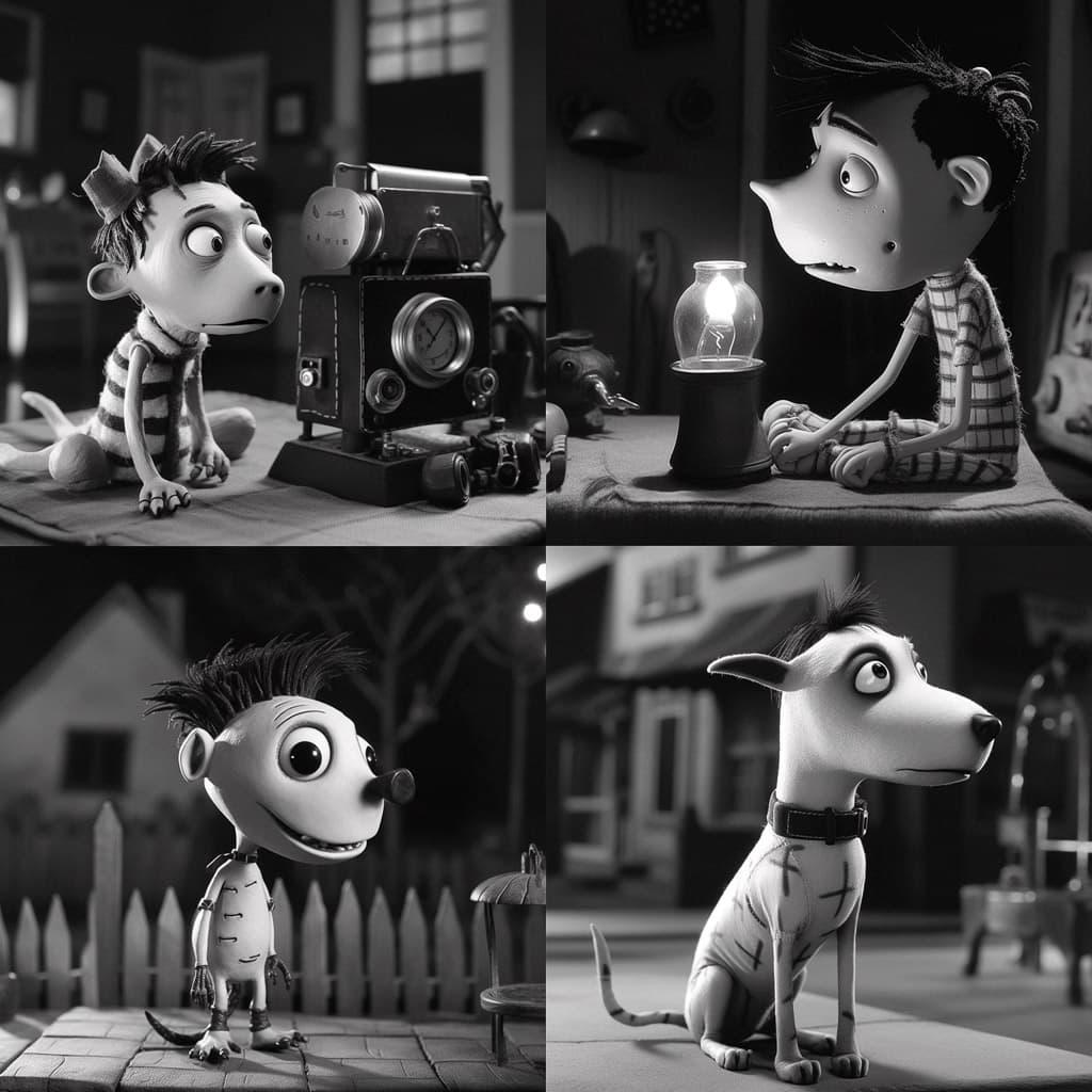 Frankenweenie style, Midjourney V5, render 1 of 4