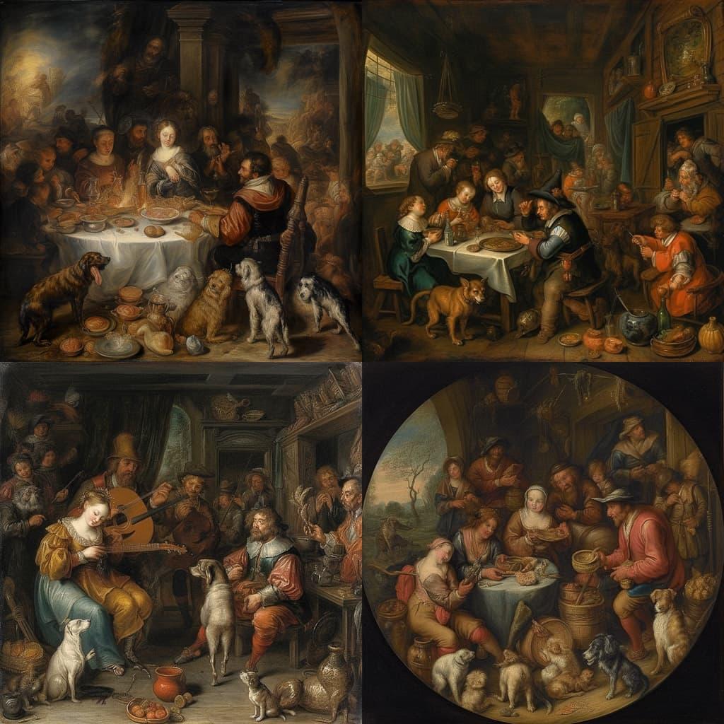 Frans Francken the Younger style, Midjourney V5, render 1 of 4